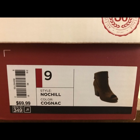 So Nochill Women’s Peep Toe Ankle Boots Size 9 Cognac Brown - Picture 10 of 10
